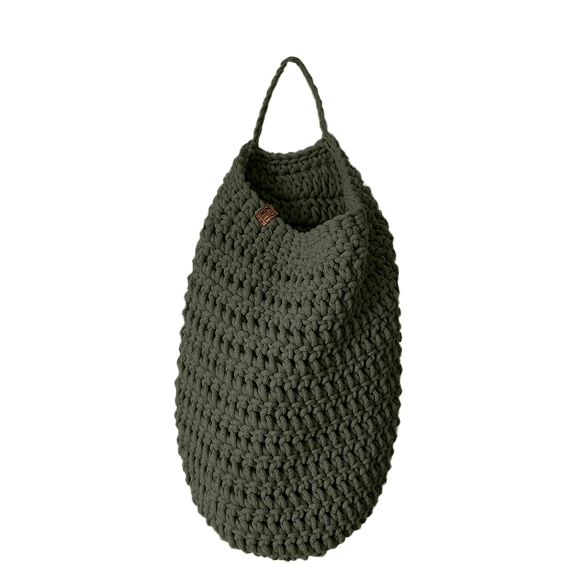 Crochet Hanging Bag, Large | OLIVE GREEN