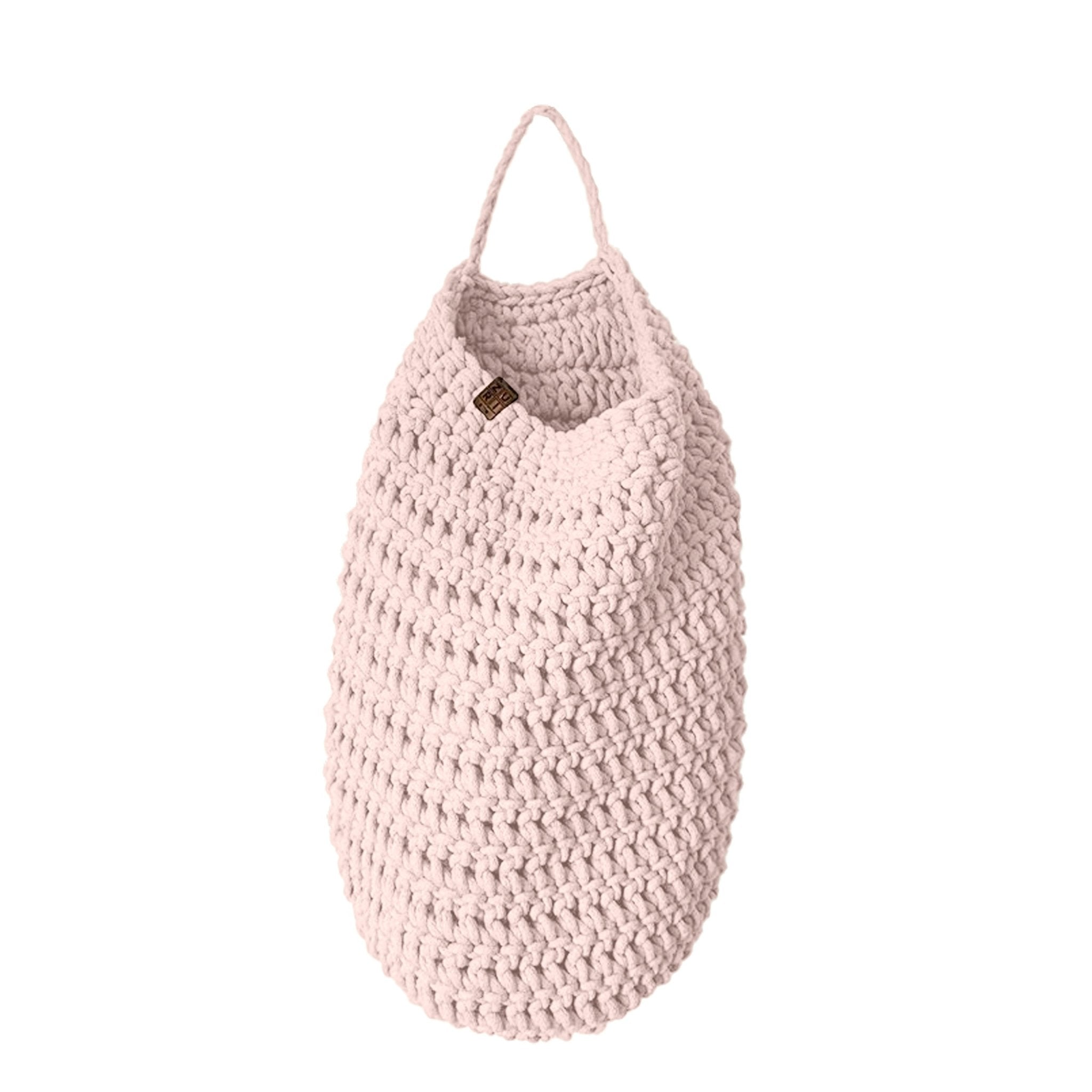 Crochet Hanging Bag, Large | PALE PINK