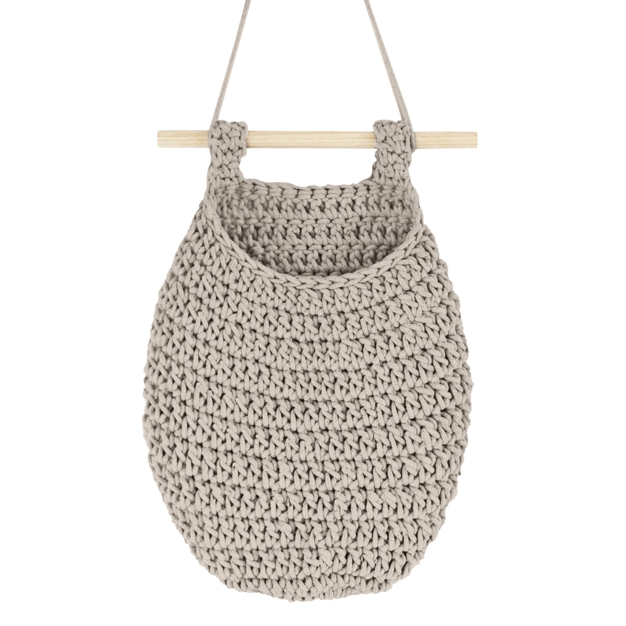 Crochet Hanging Basket, Large | BEIGE