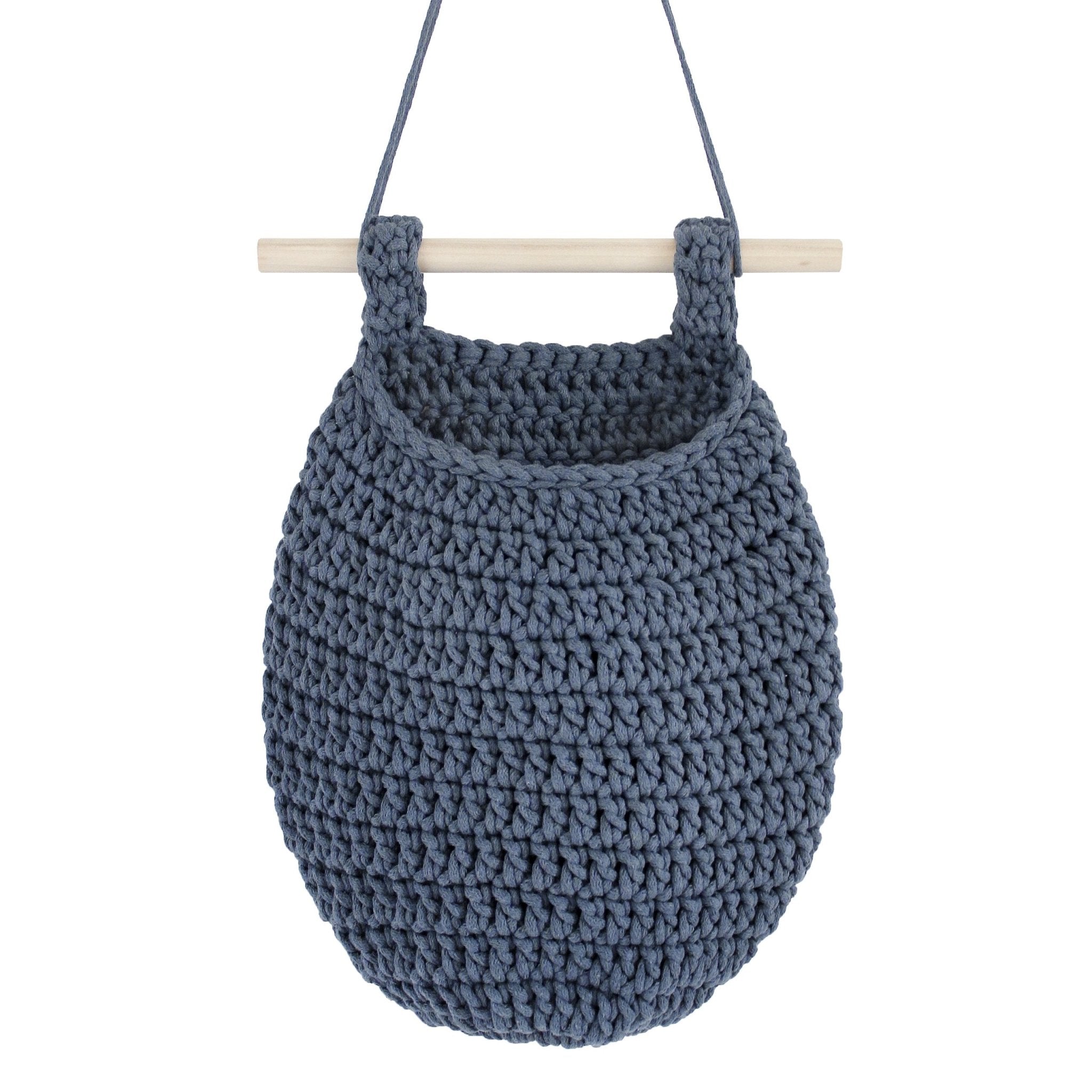 Crochet Hanging Basket, Large | DENIM BLUE
