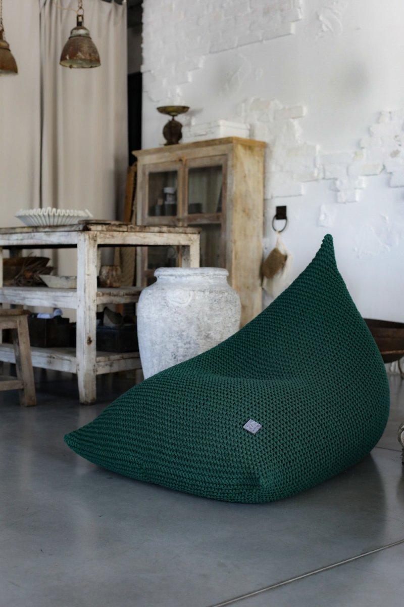 Knitted Bean Bag | BOTTLE GREEN