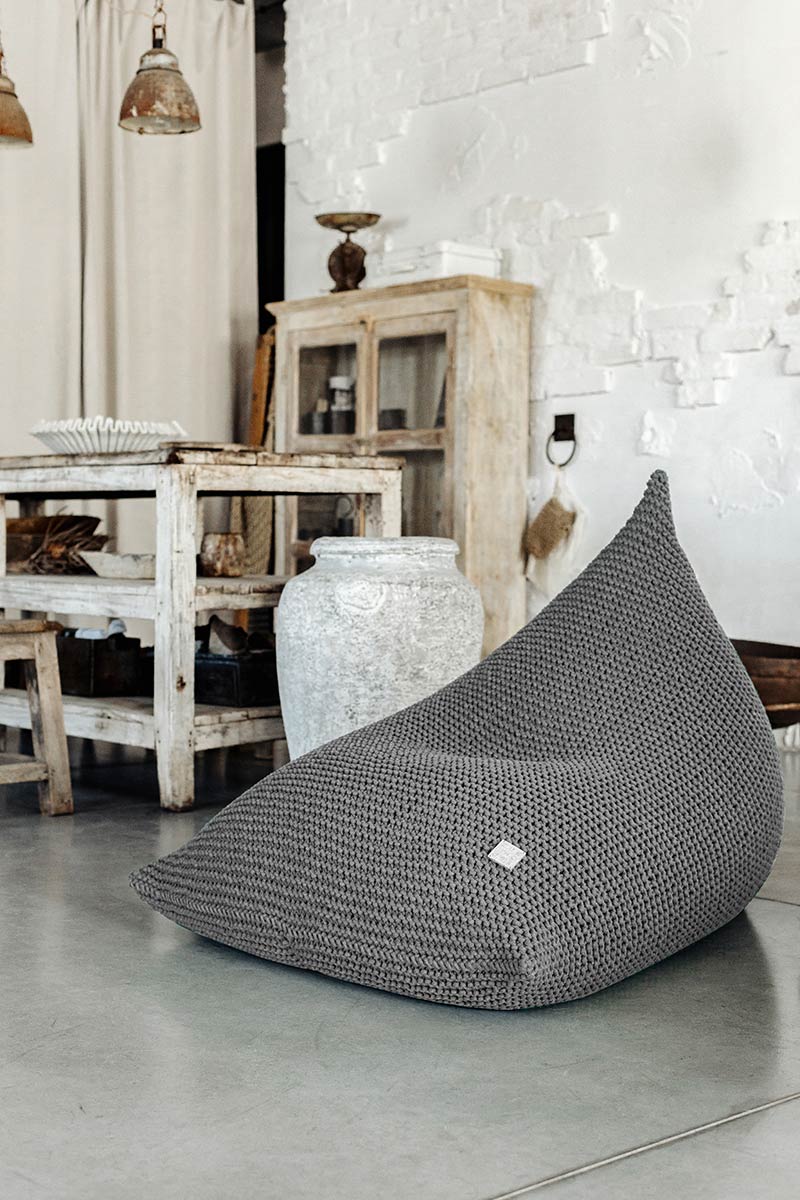 Knitted Bean Bag | DARK GREY