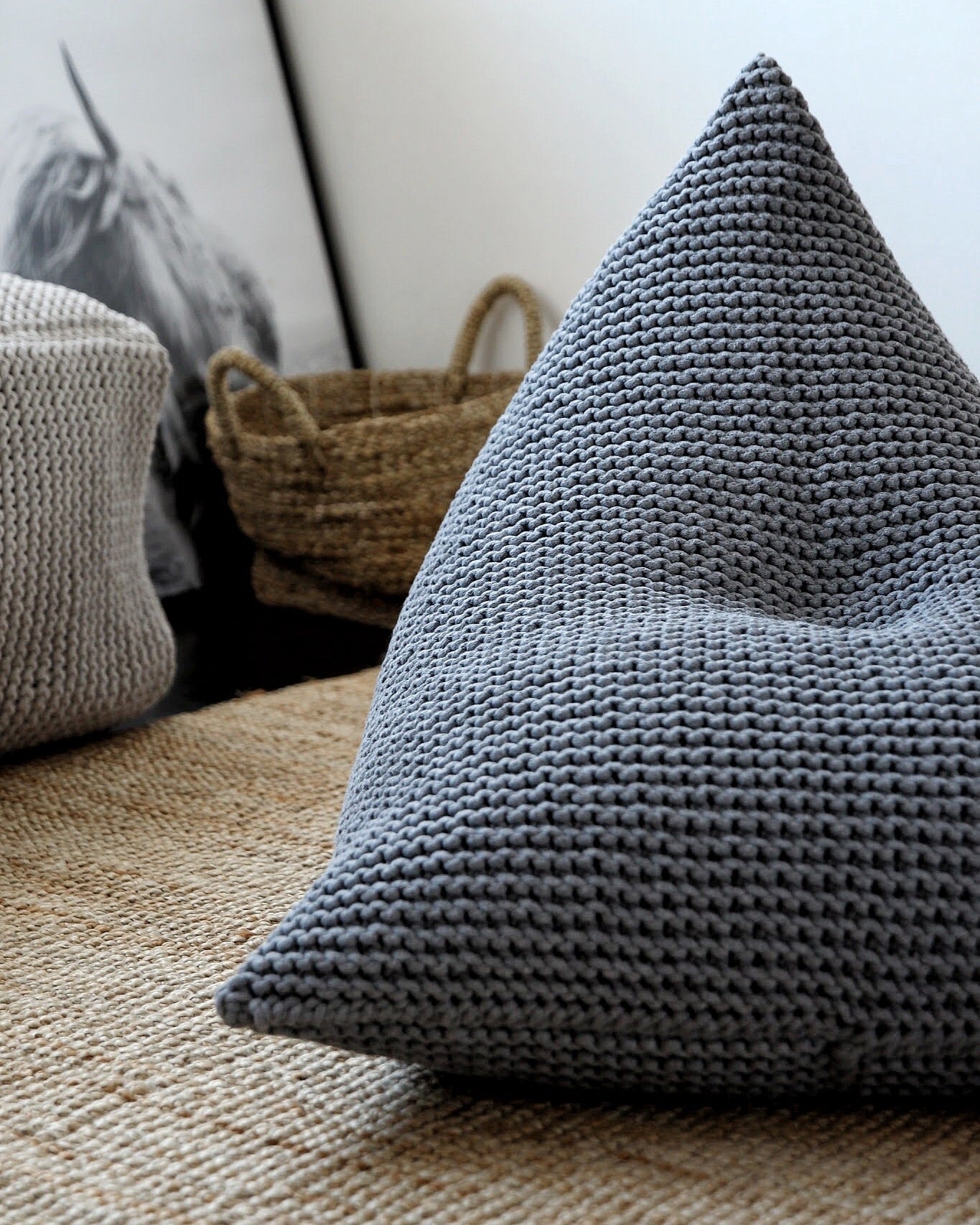 Knitted Bean Bag | DARK GREY