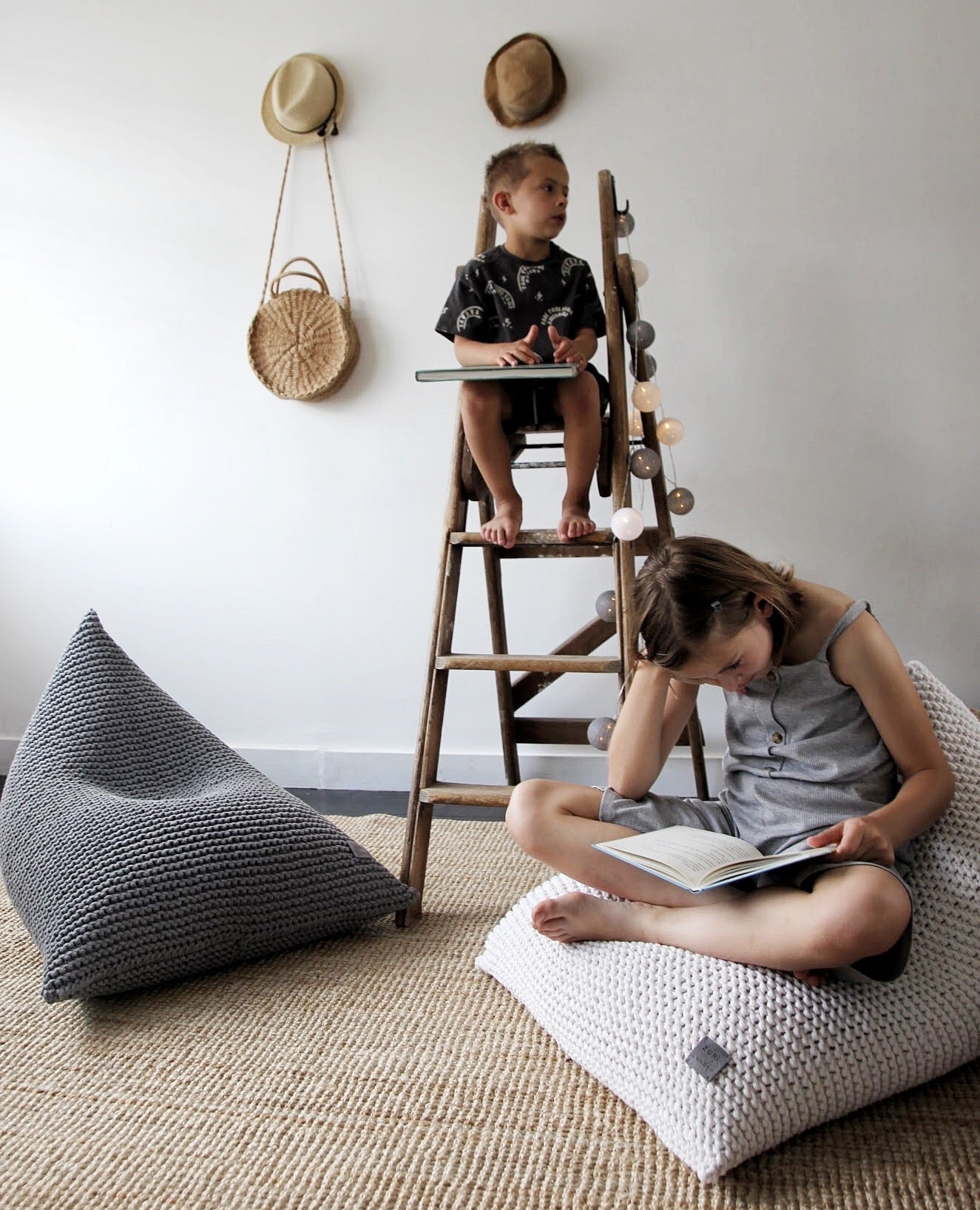 Knitted Bean Bag KIDS | DARK GREY