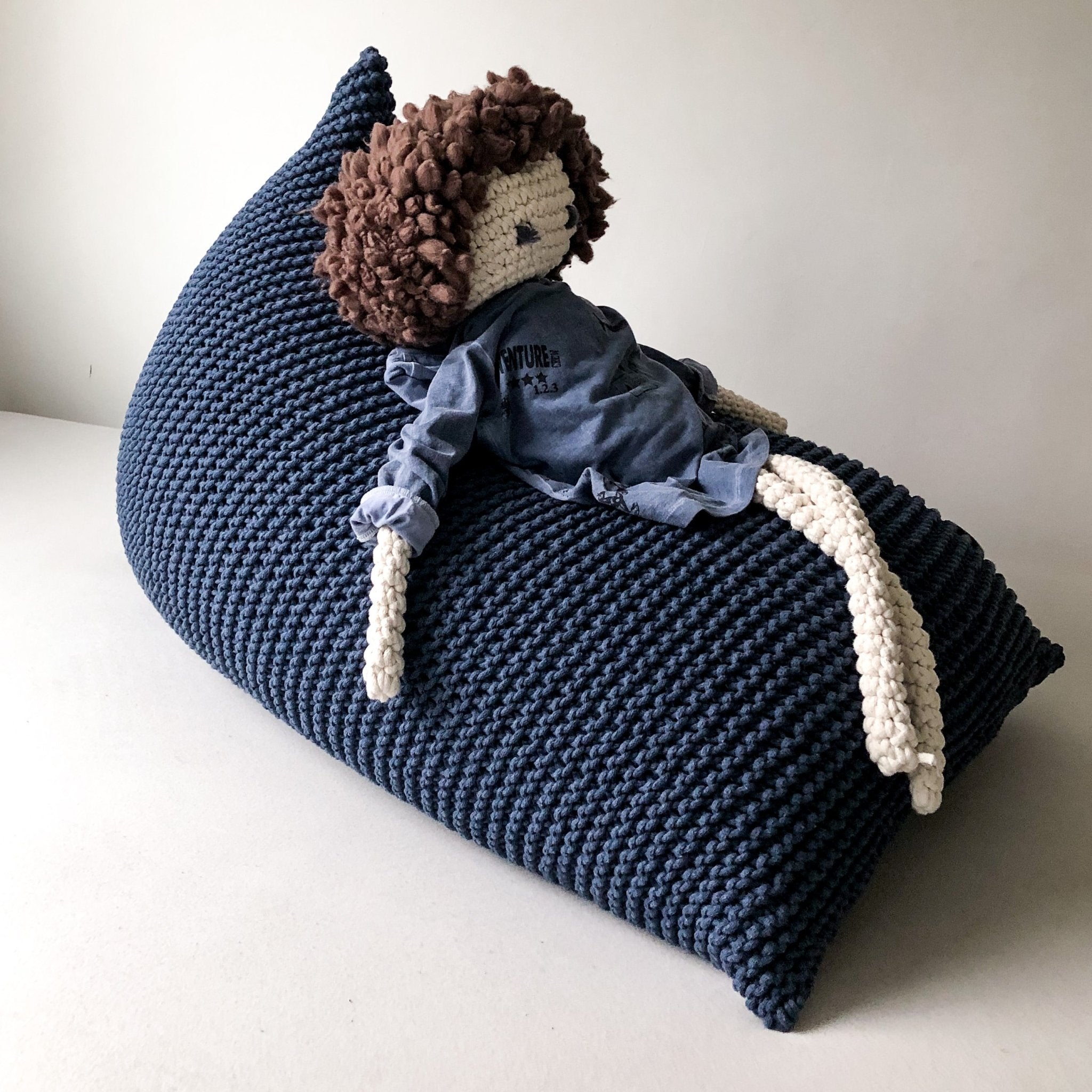 Knitted Bean Bag KIDS | DENIM BLUE