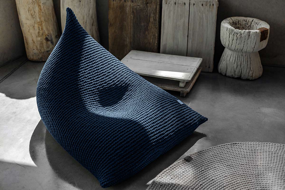 Knitted Bean Bag | DENIM BLUE