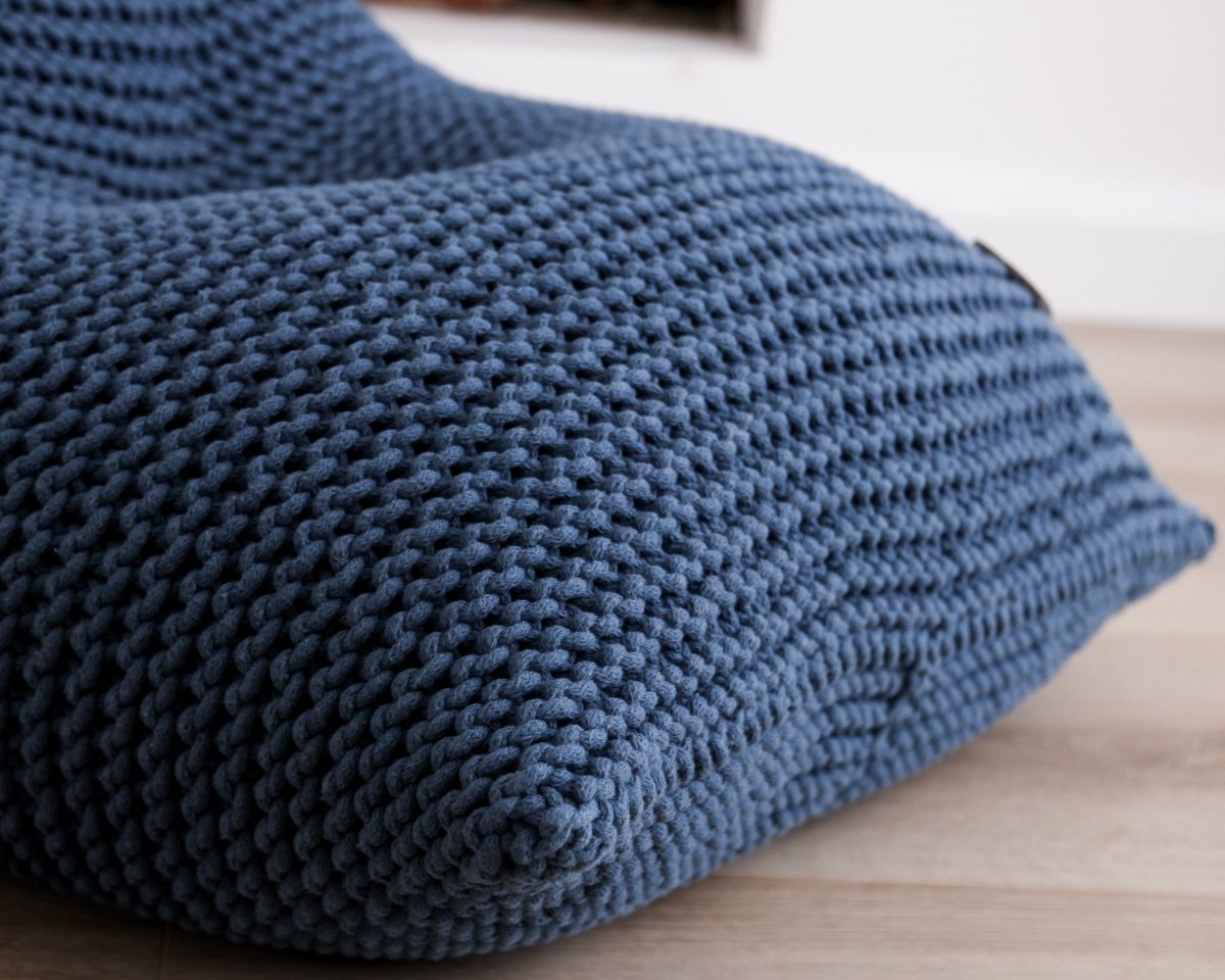 Knitted Bean Bag | DENIM BLUE