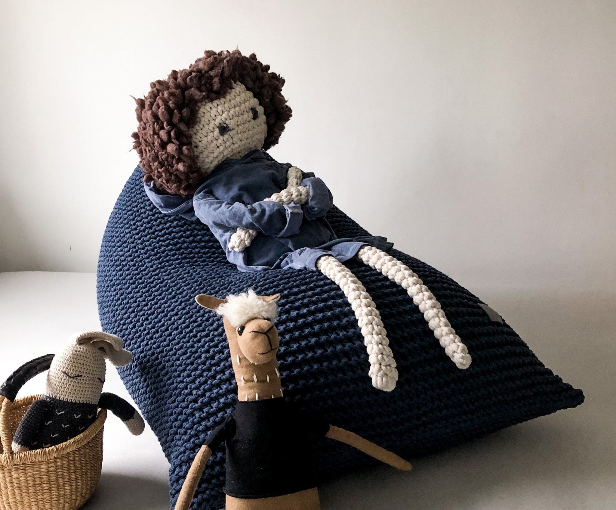 Knitted Bean Bag KIDS | DENIM BLUE