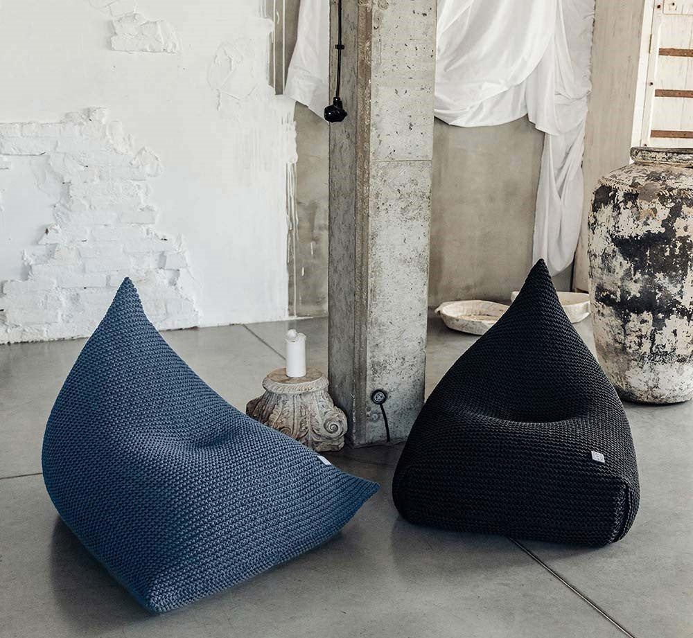Knitted Bean Bag | DENIM BLUE