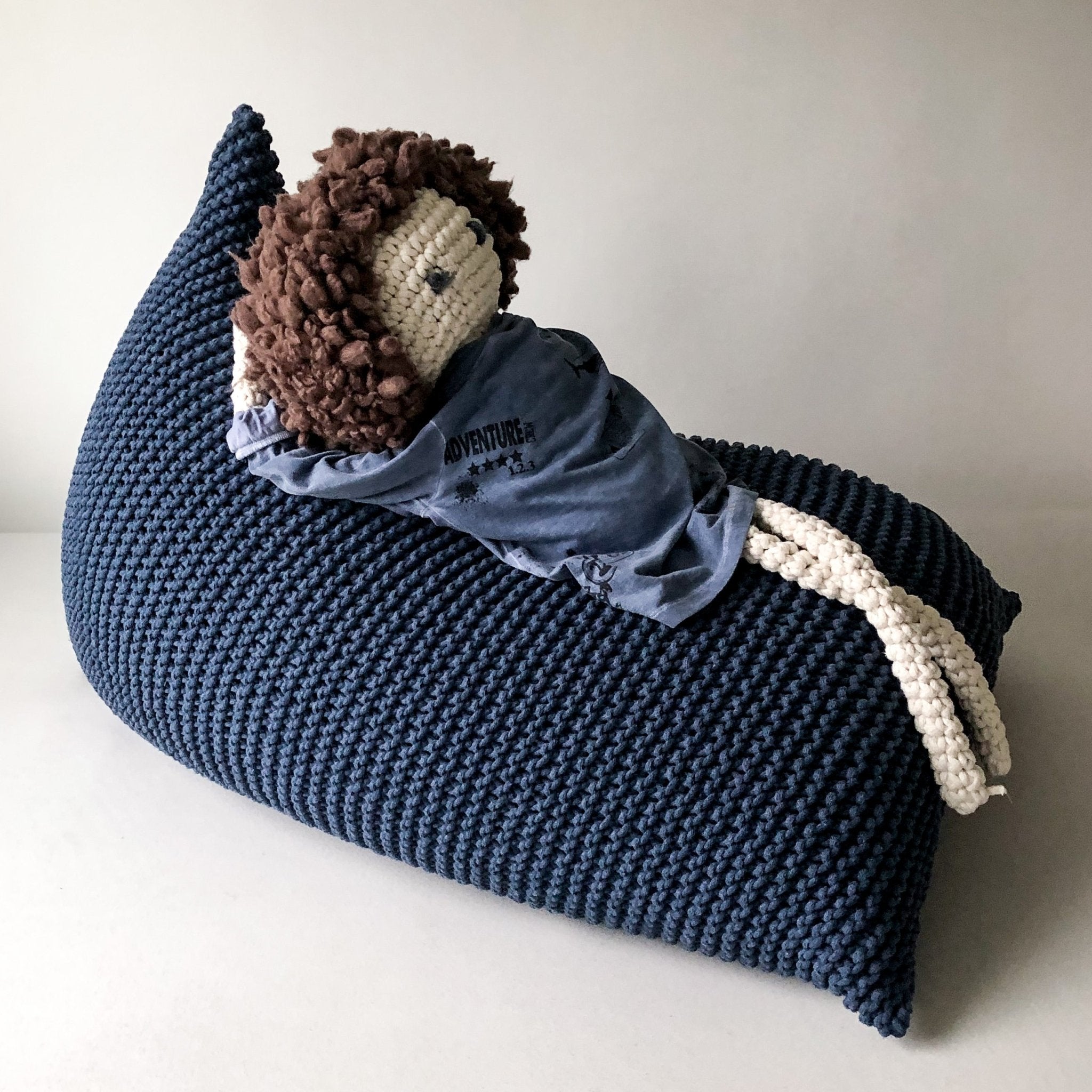 Knitted Bean Bag KIDS | DENIM BLUE