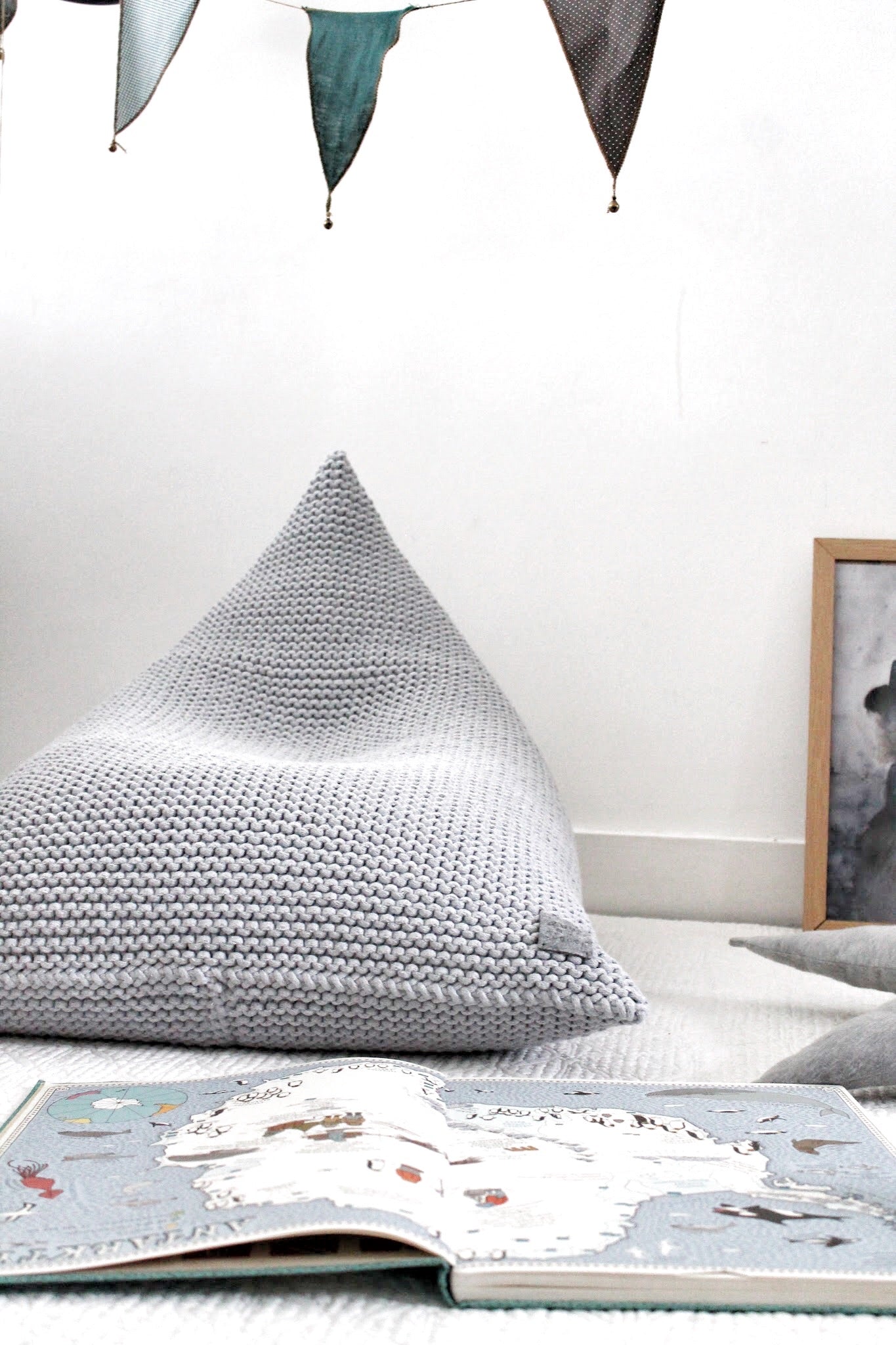 Knitted Bean Bag KIDS | LIGHT GREY