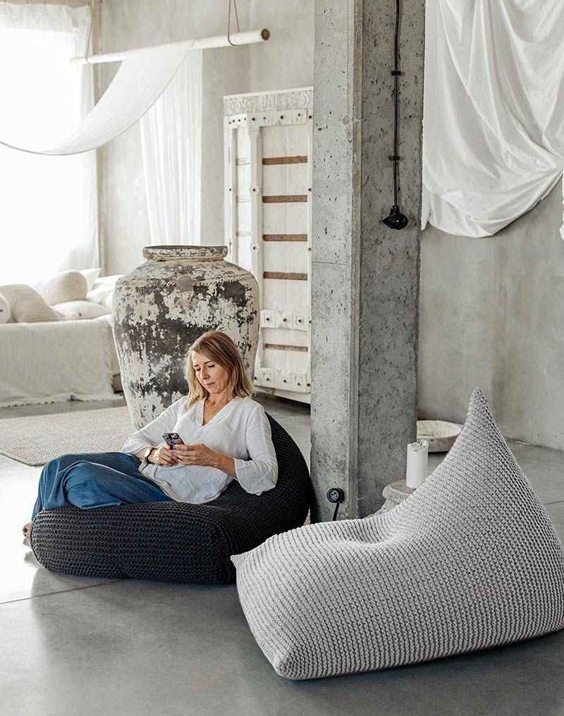 Knitted Bean Bag | LIGHT GREY