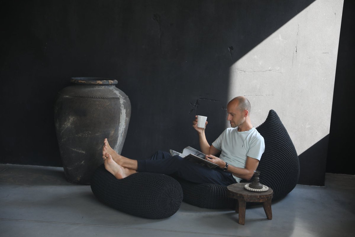 Knitted Bean Bag | LIGHT OLIVE