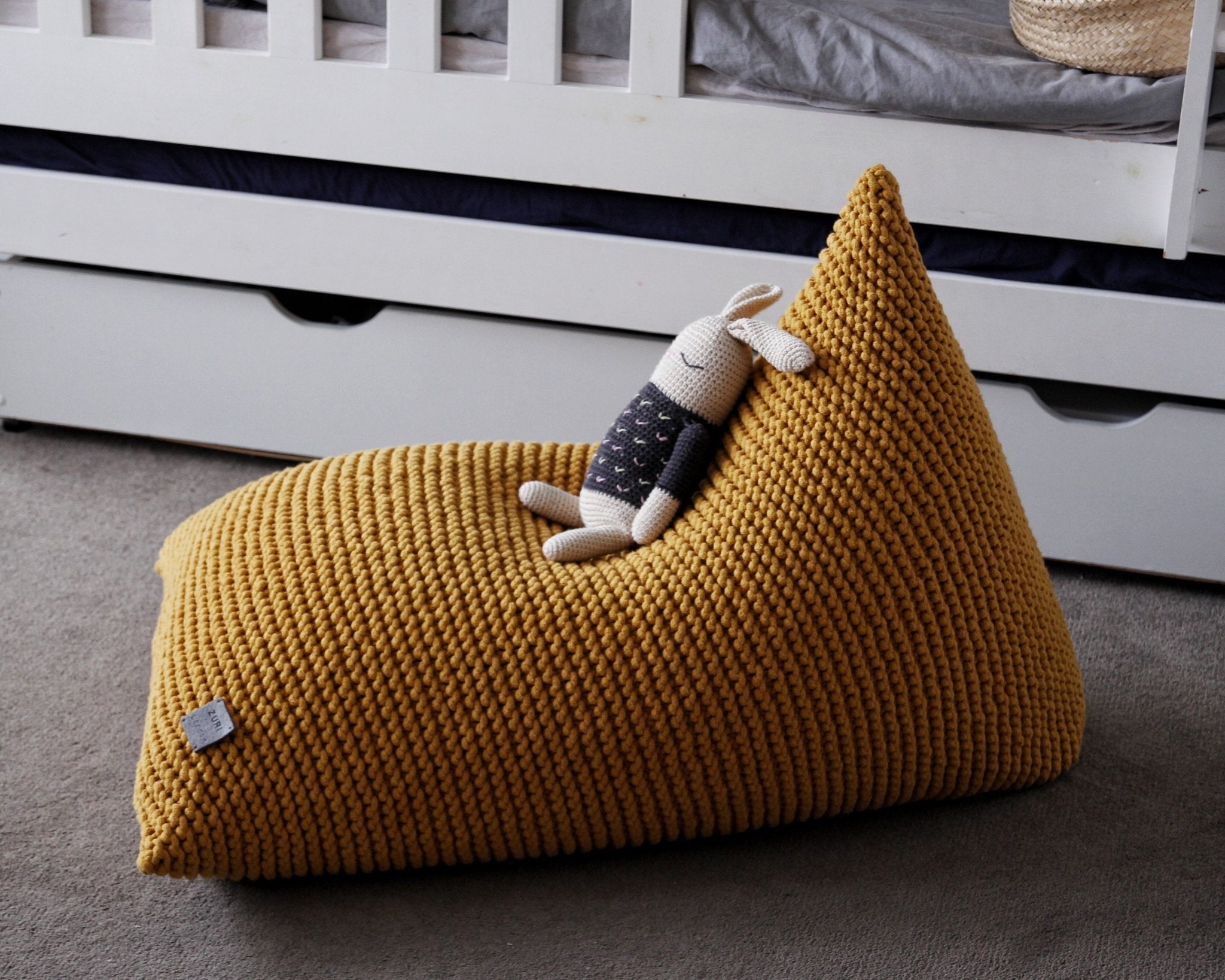 Knitted Bean Bag KIDS | MUSTARD