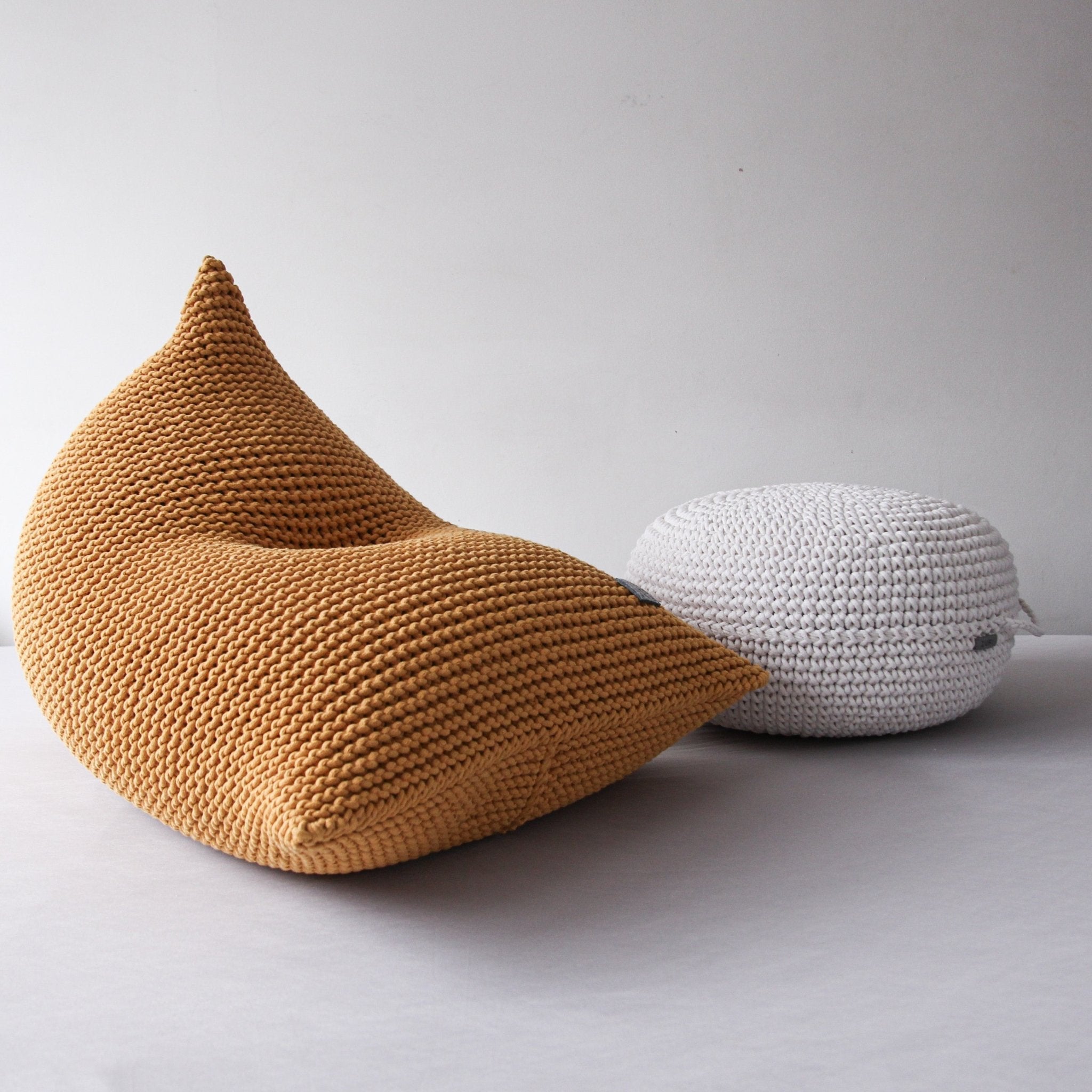 Knitted Bean Bag | MUSTARD