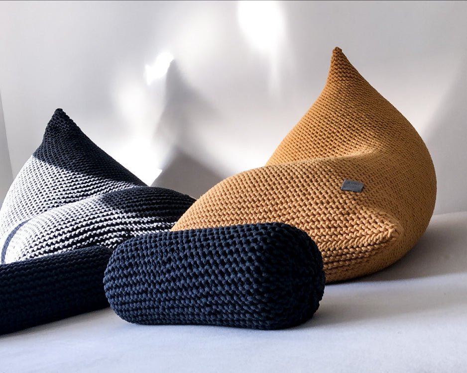 Knitted Bean Bag | MUSTARD