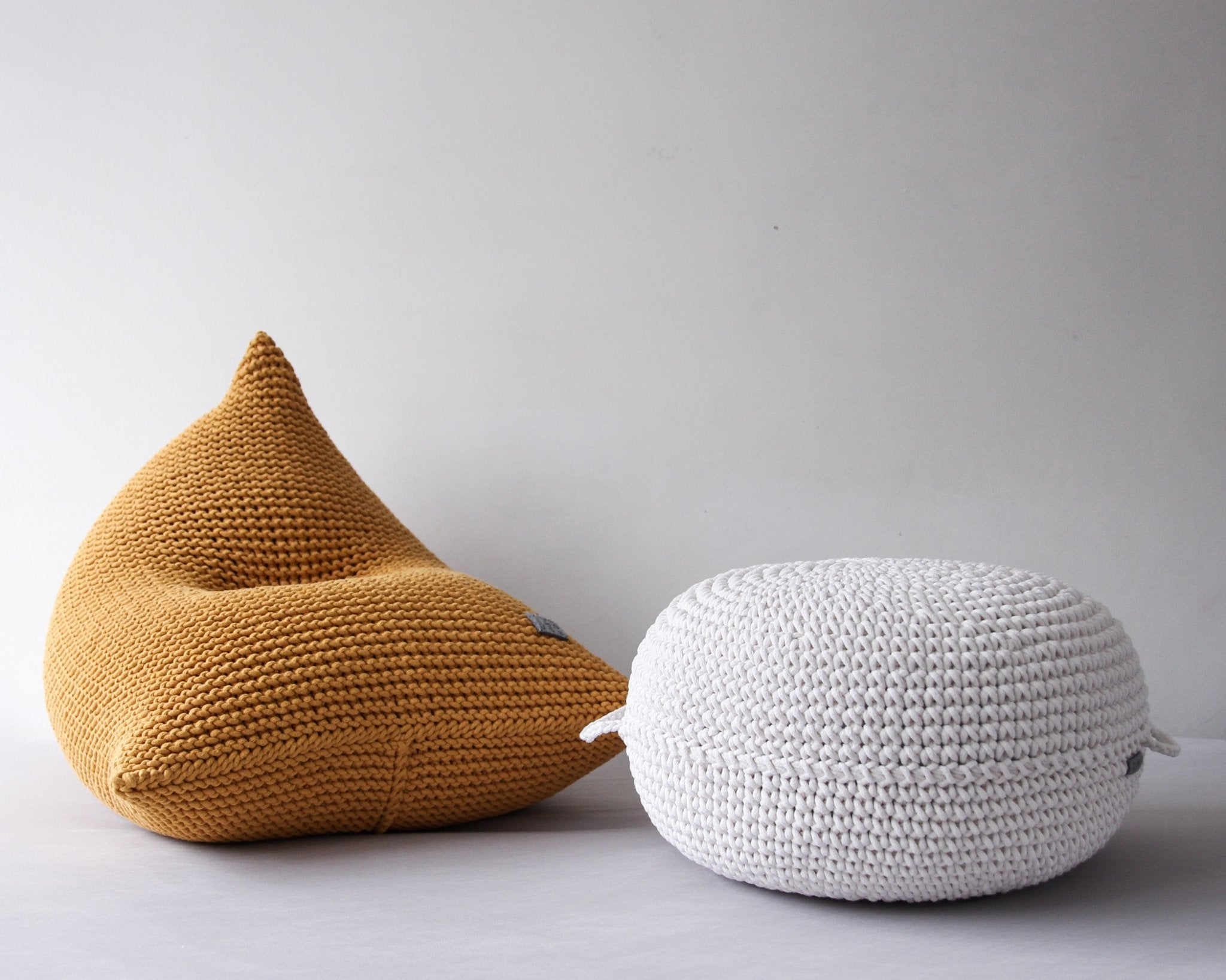 Knitted Bean Bag | MUSTARD