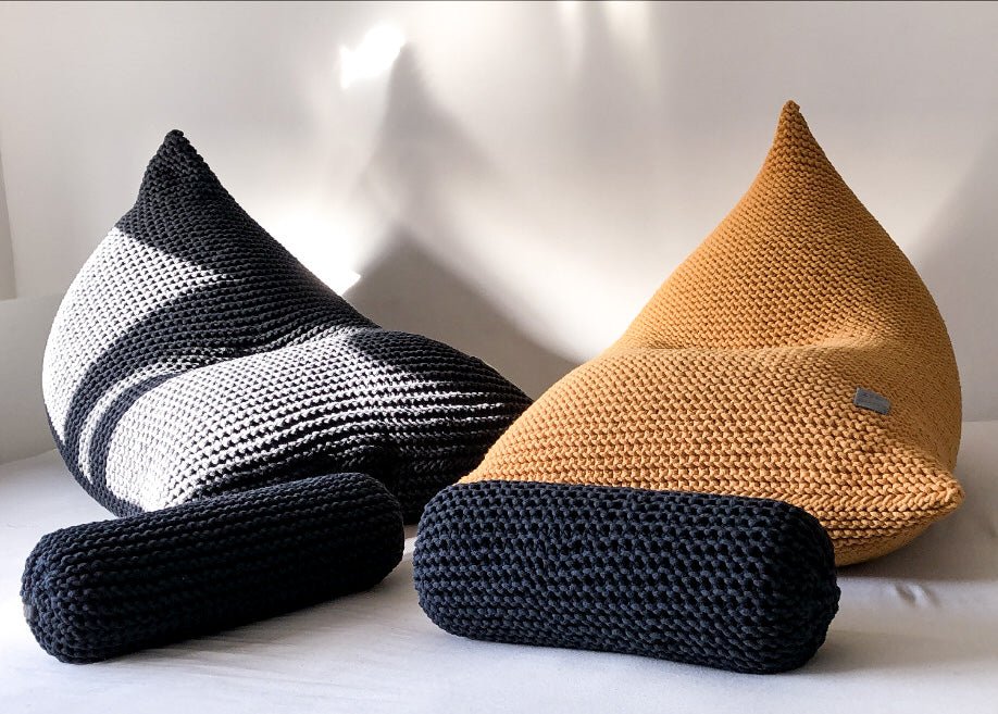 Knitted Bean Bag | MUSTARD