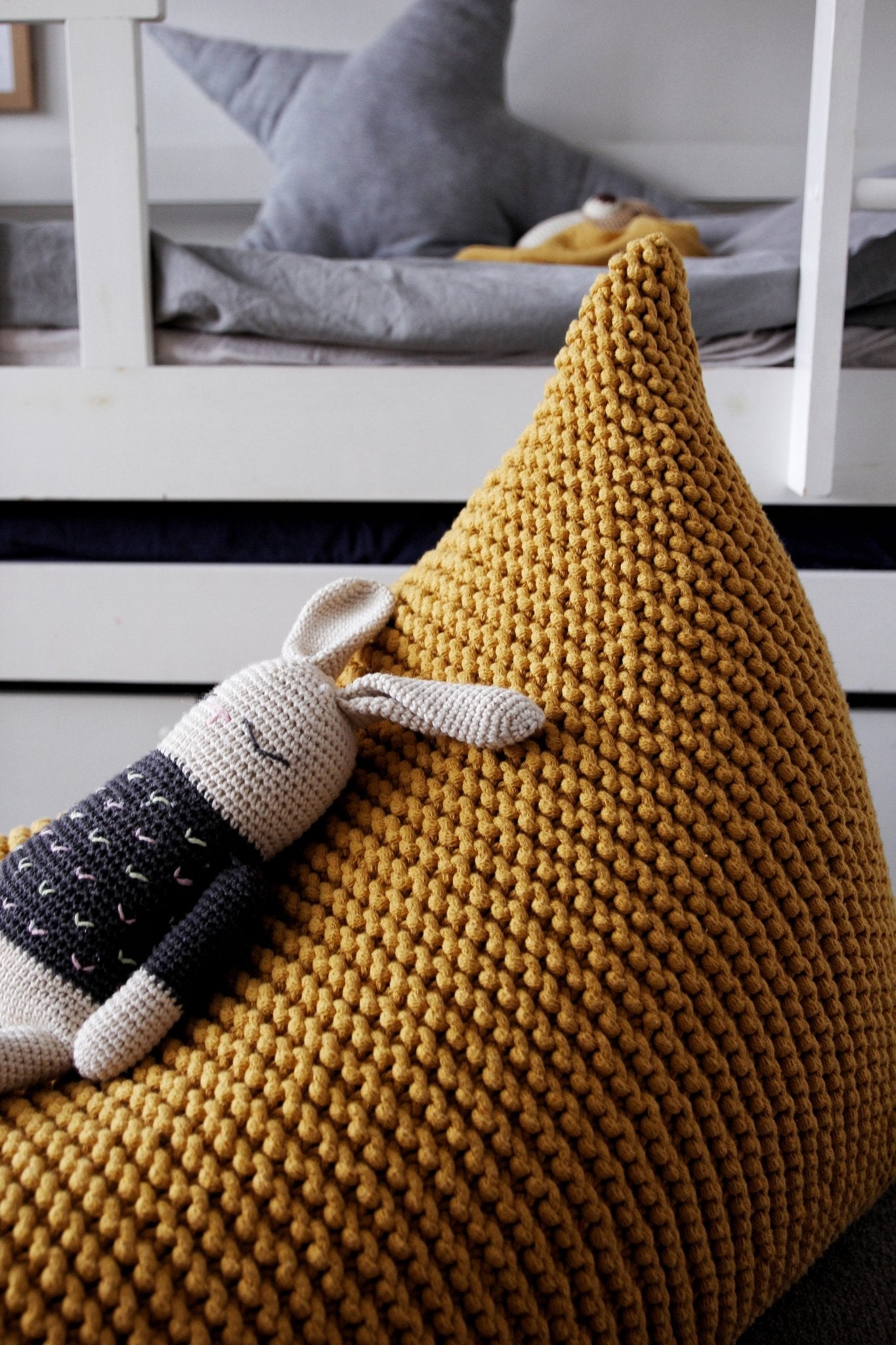 Knitted Bean Bag KIDS | MUSTARD