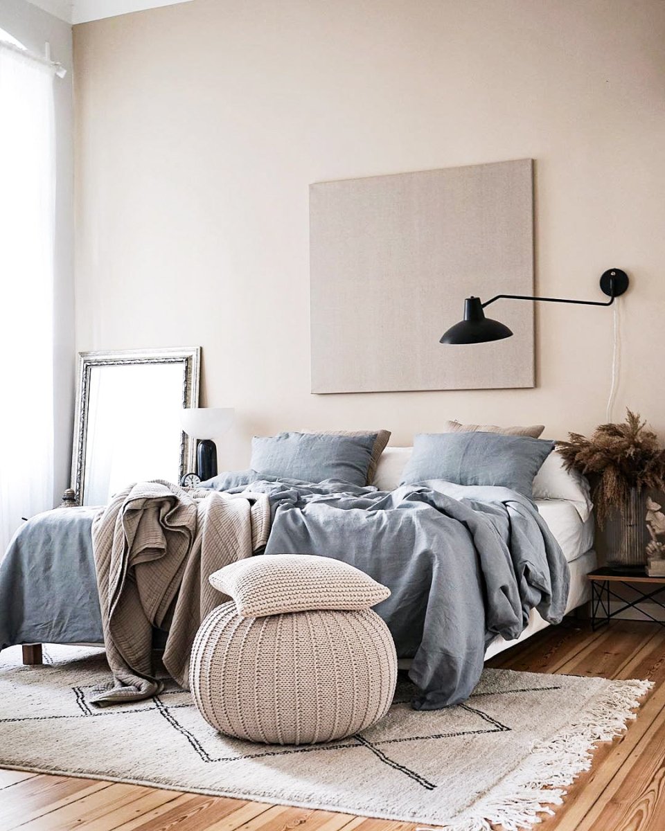 Knitted Square Cushion | BEIGE