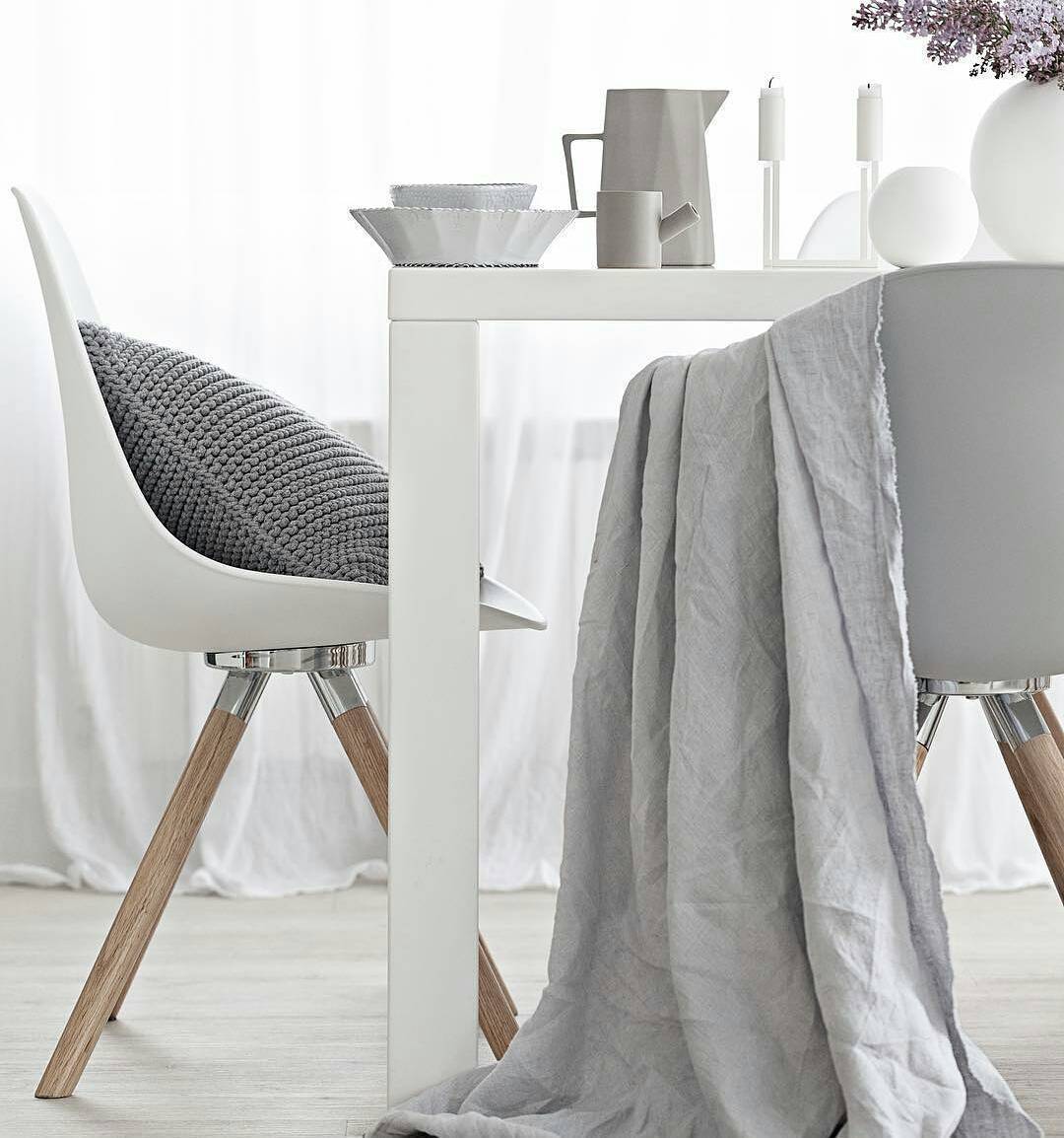 Knitted Square Cushion | DARK GREY