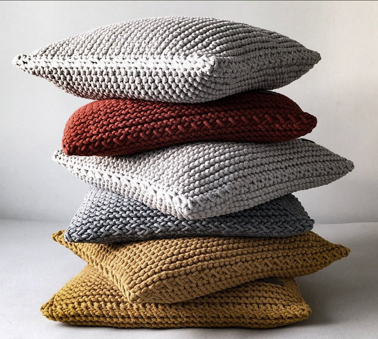 Knitted Square Cushion | OATMEAL