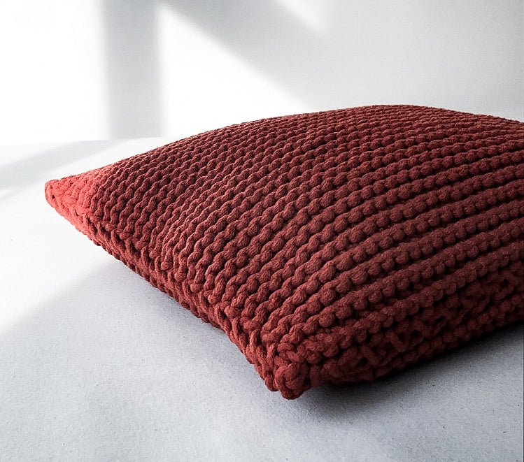Knitted Square Cushion | TERRACOTTA