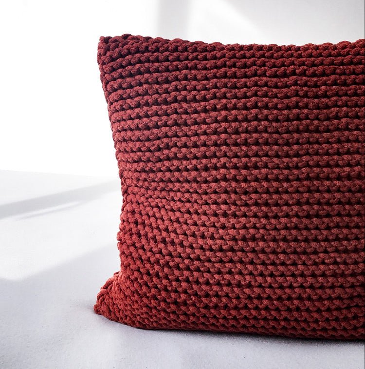 Knitted Square Cushion | TERRACOTTA