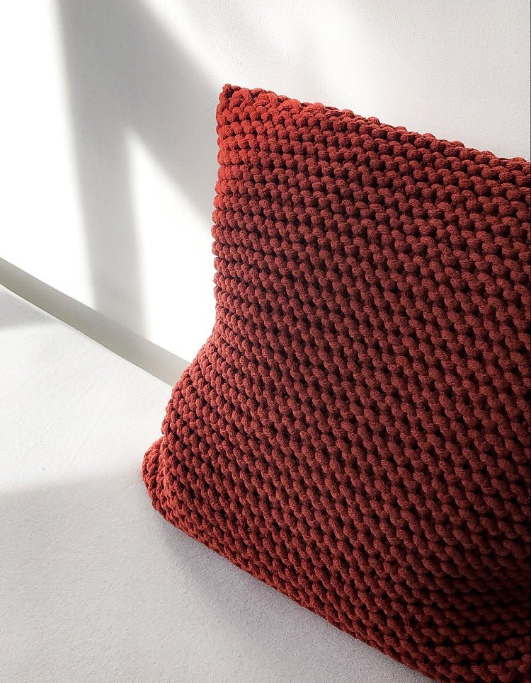 Knitted Square Cushion | TERRACOTTA