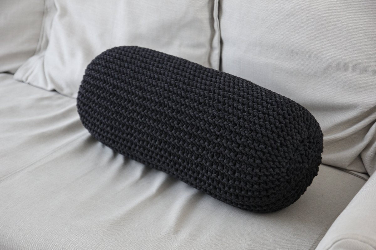 Knitted Neck Cushion | CHARCOAL