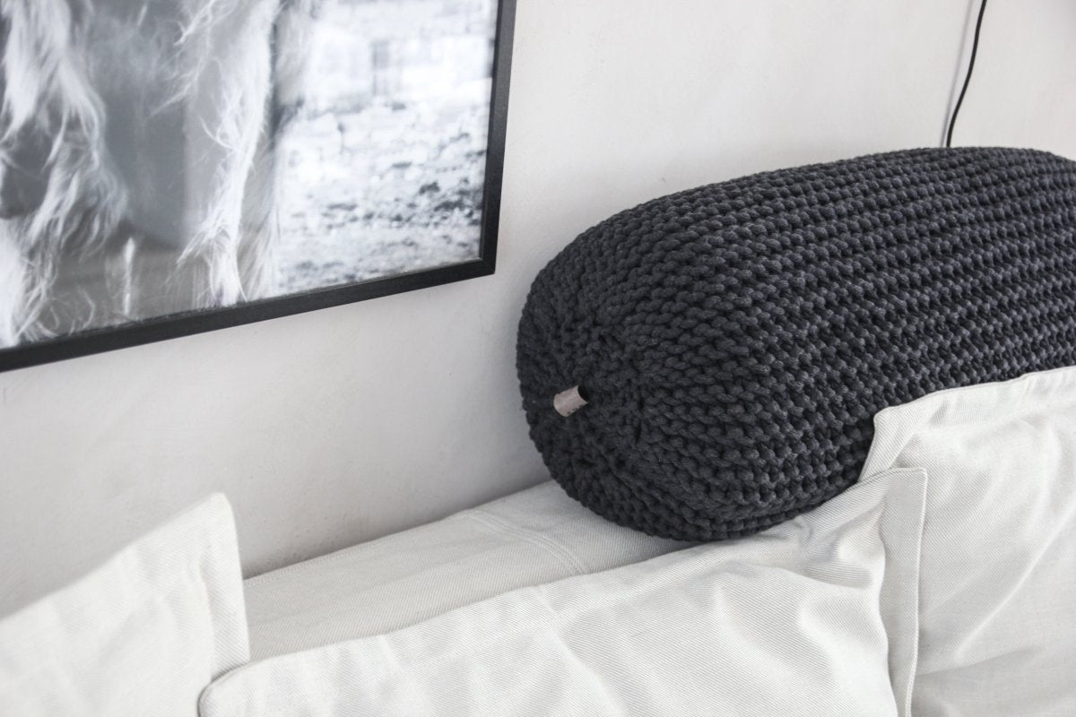 Knitted Neck Cushion | CHARCOAL