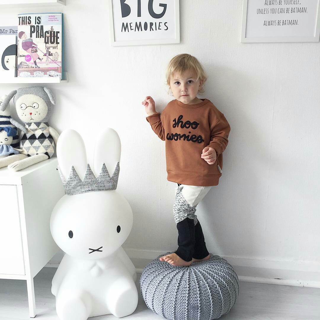 Knitted Pouffe, Small | DARK GREY