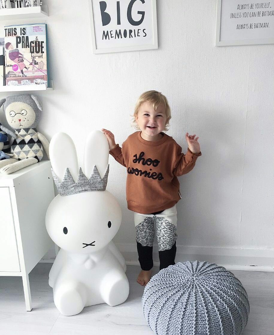 Knitted Pouffe, Small | DARK GREY