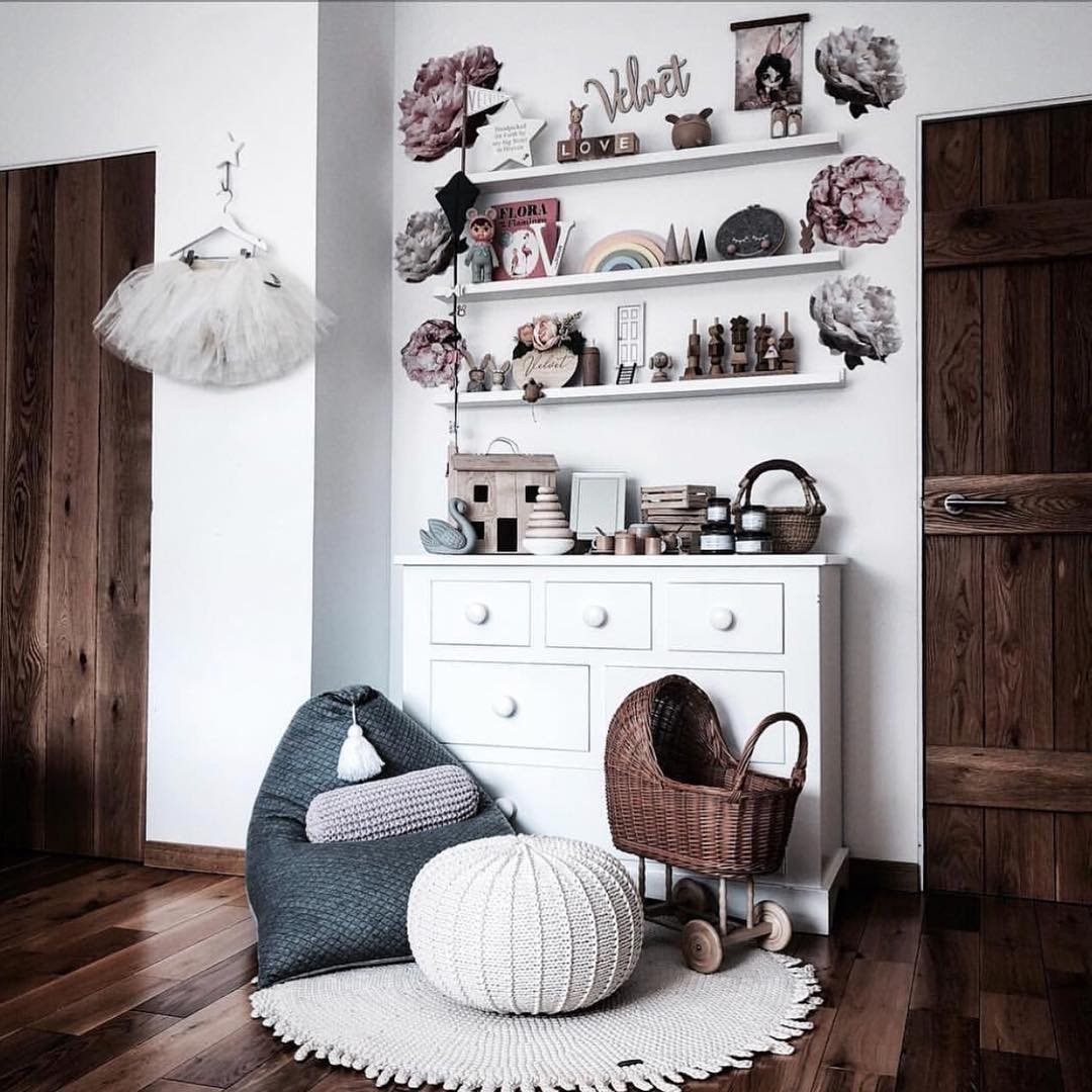 Knitted Pouffe, Small | IVORY