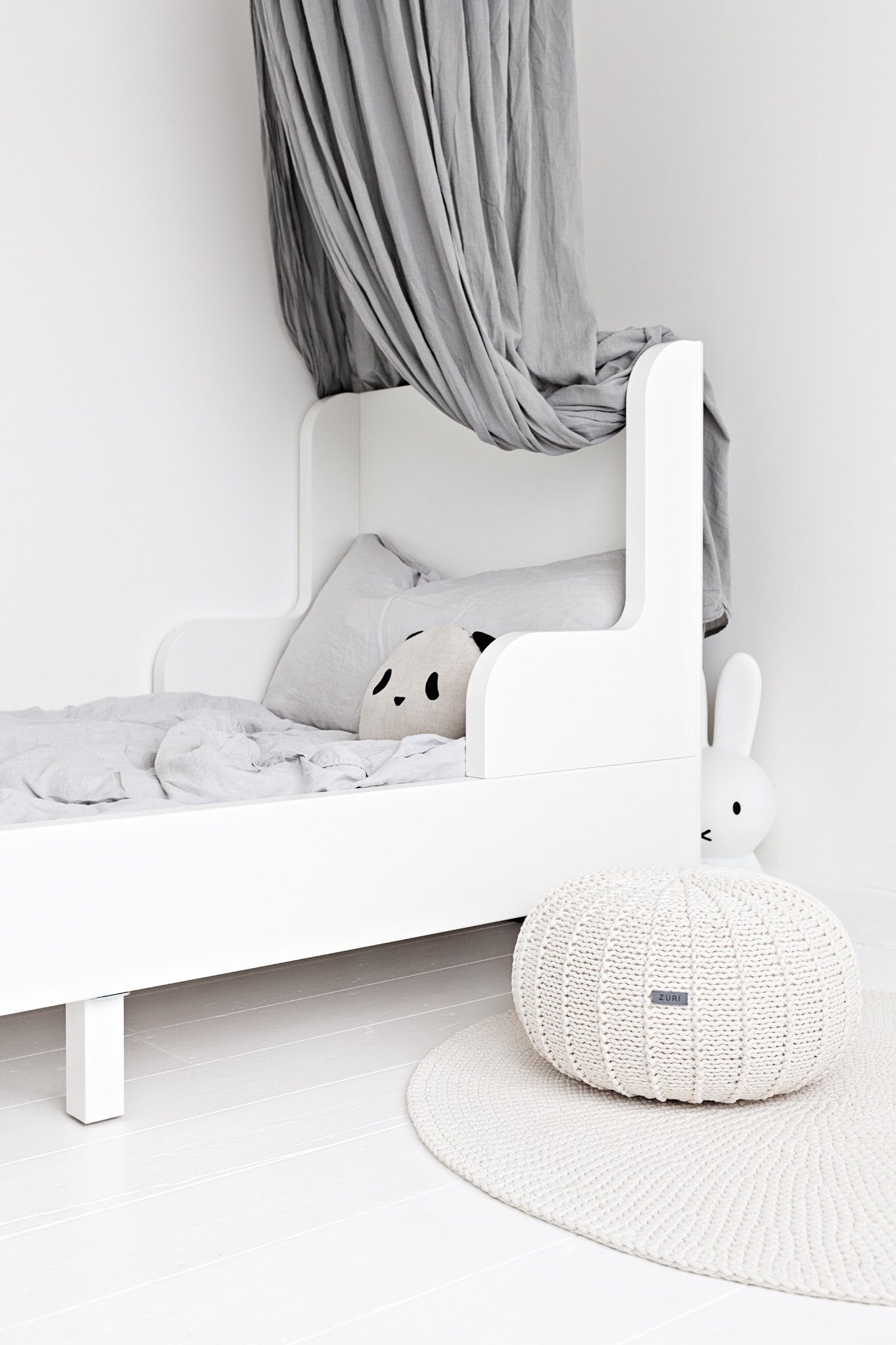 Knitted Pouffe, Small | IVORY