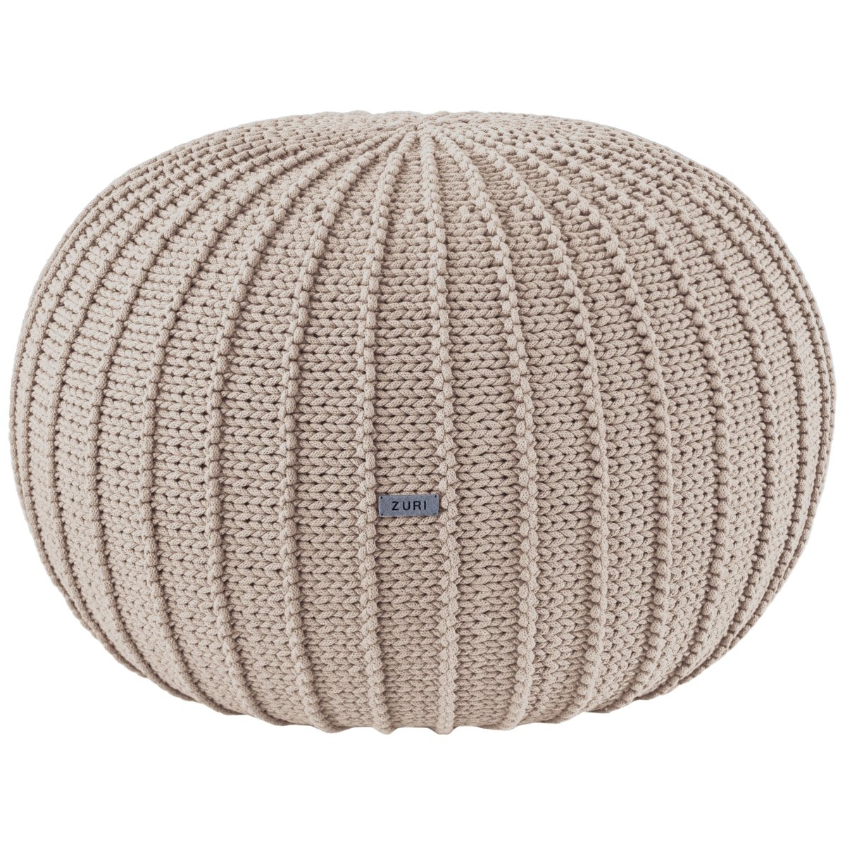 Knitted Pouffe, Large | BEIGE