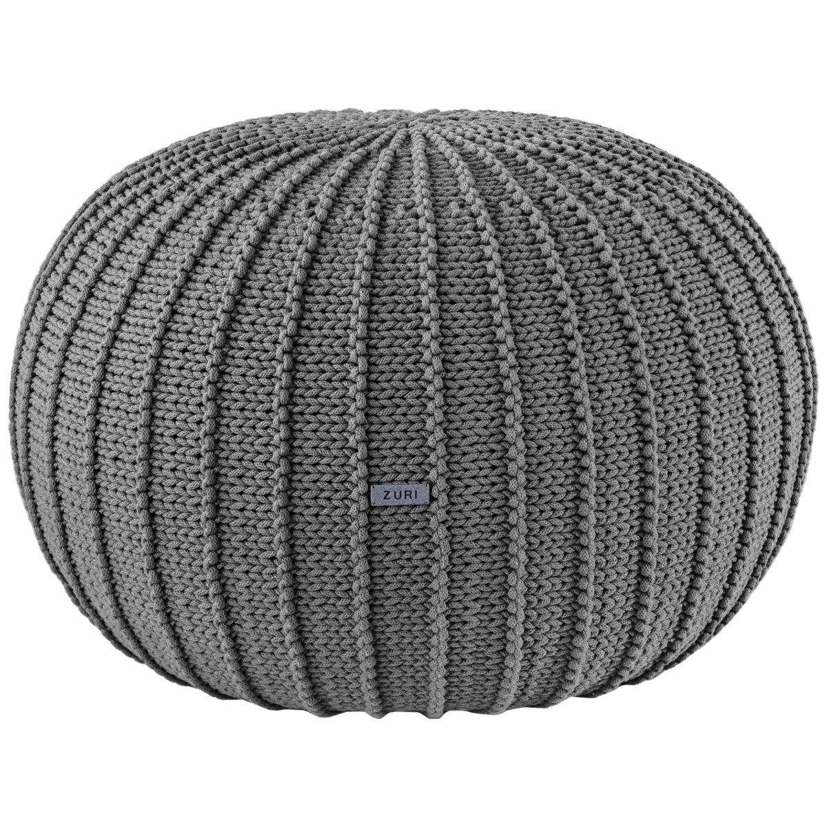 Knitted Pouffe, Large | DARK GREY