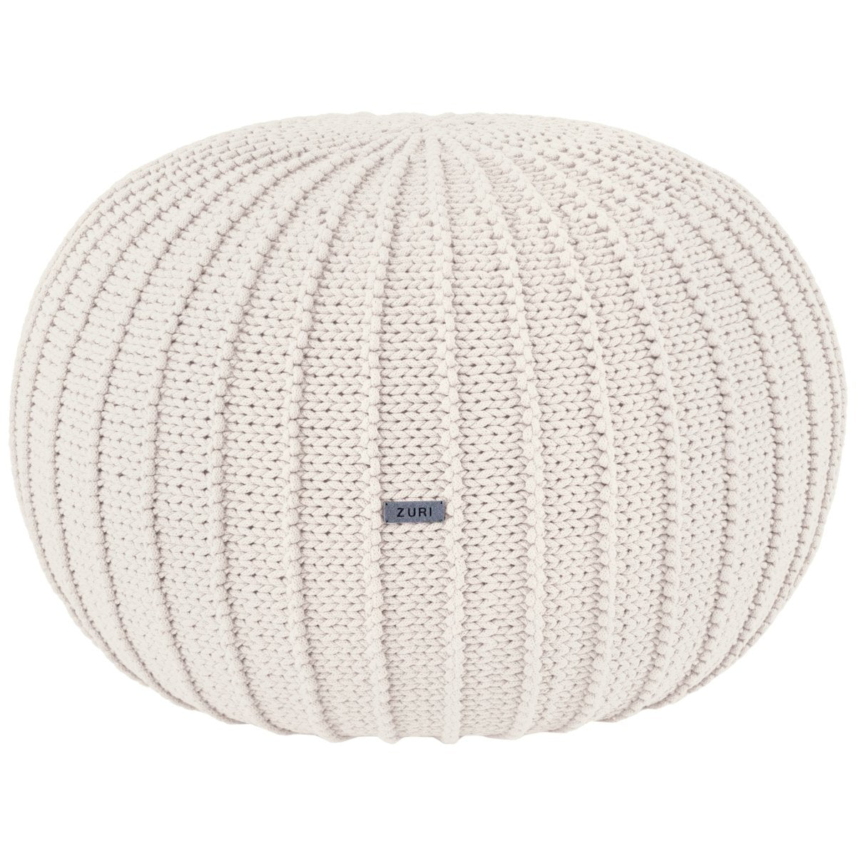 Knitted Pouffe, Large | IVORY