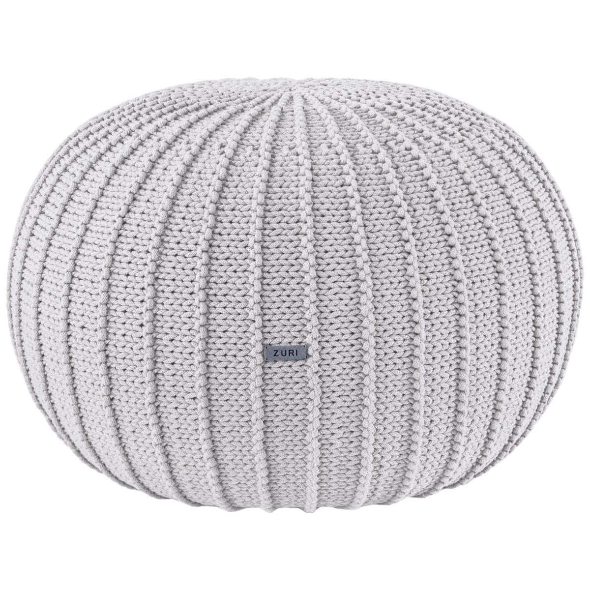 Knitted Pouffe, Large | LIGHT GREY