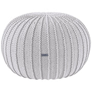Knitted Pouffe, Large | LIGHT GREY