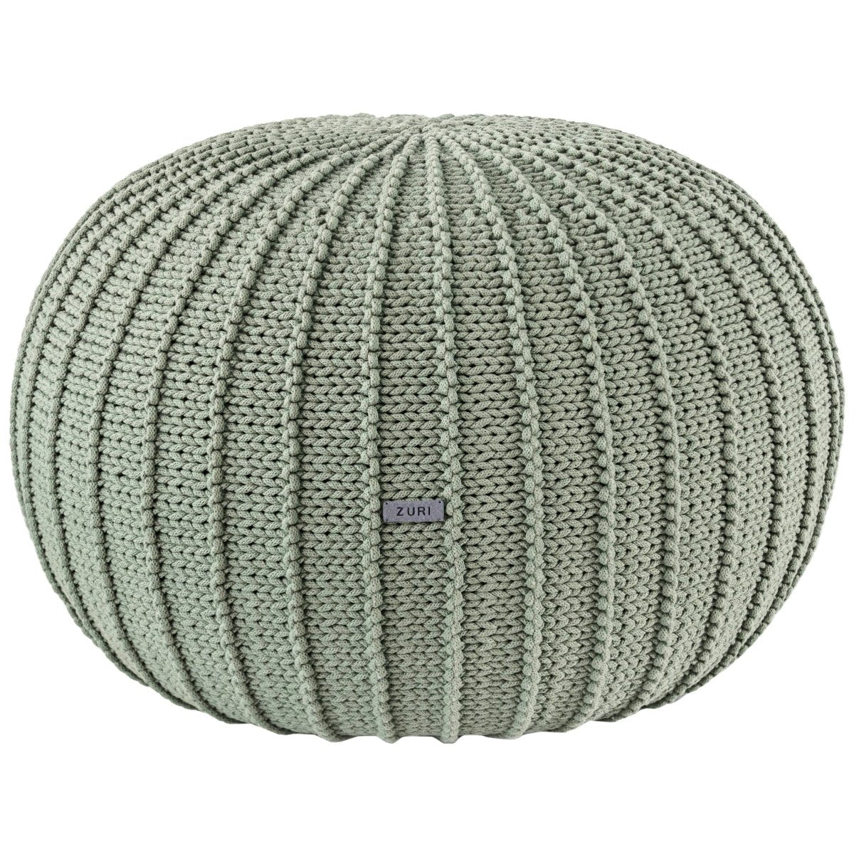 Knitted Pouffe, Large | LIGHT OLIVE