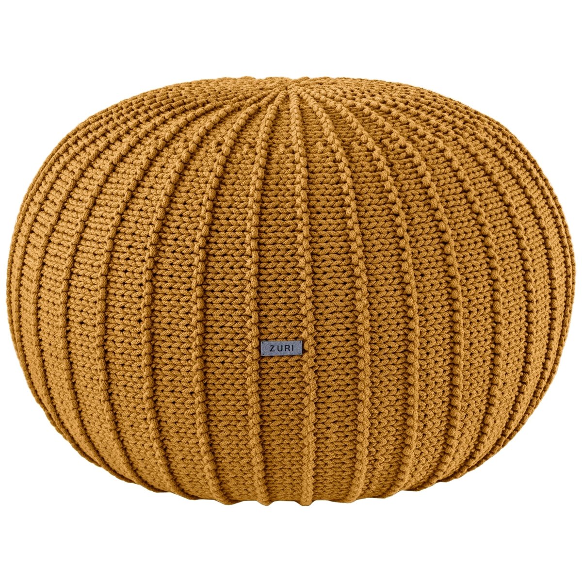 Knitted Pouffe, Large | MUSTARD