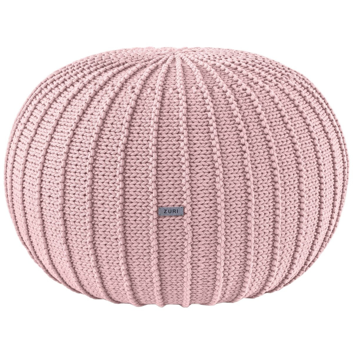 Knitted Pouffe, Large | POWDER PINK