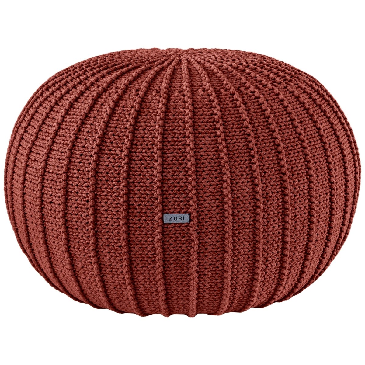Knitted Pouffe, Large | TERRACOTTA