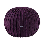 Knitted Pouffe, Medium | AUBERGINE