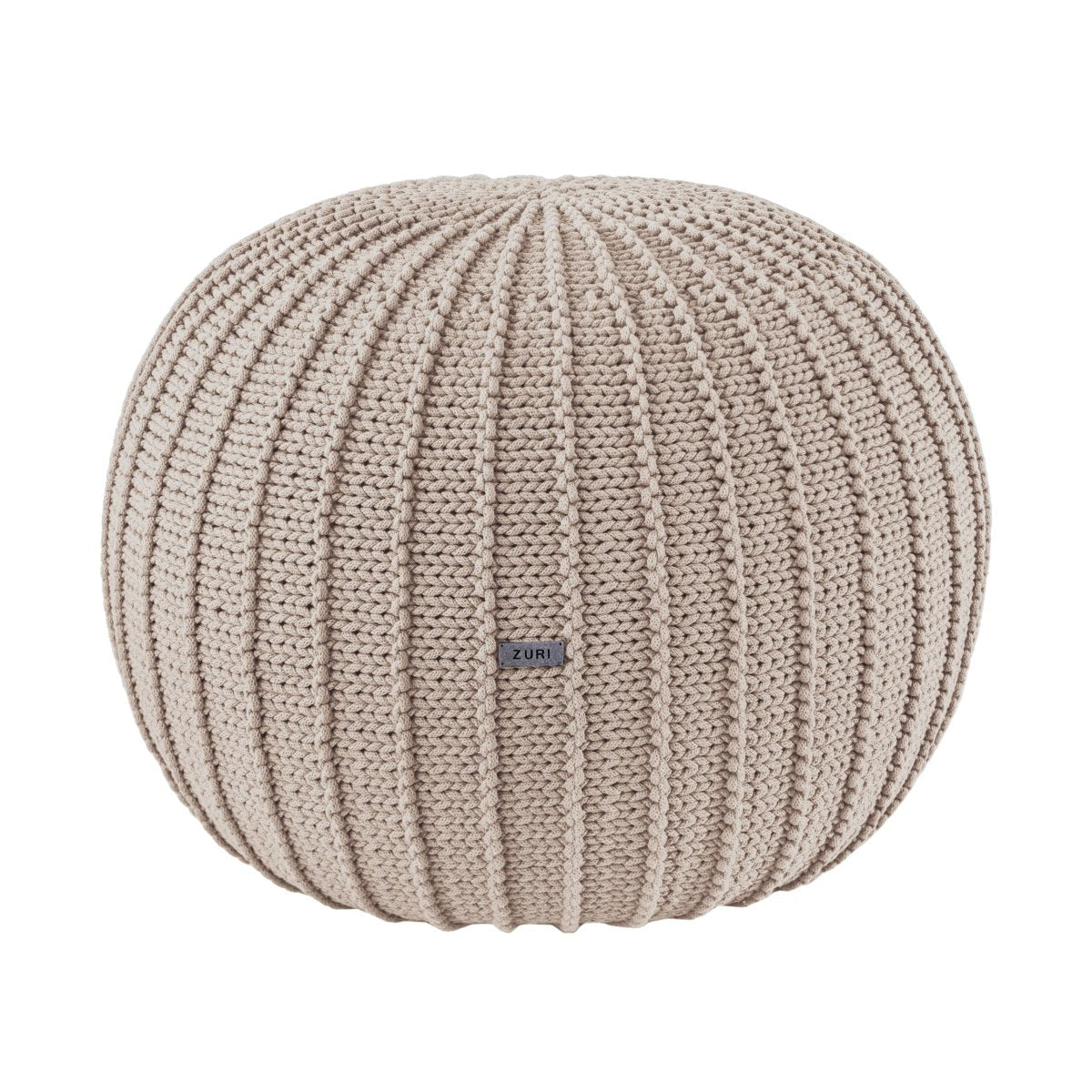 Knitted Pouffe, Medium | BEIGE