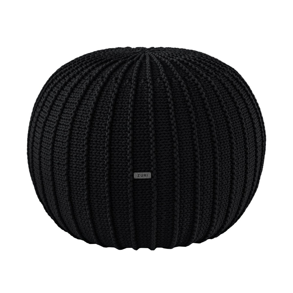 Knitted Pouffe, Medium | BLACK