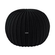 Knitted Pouffe, Medium | BLACK