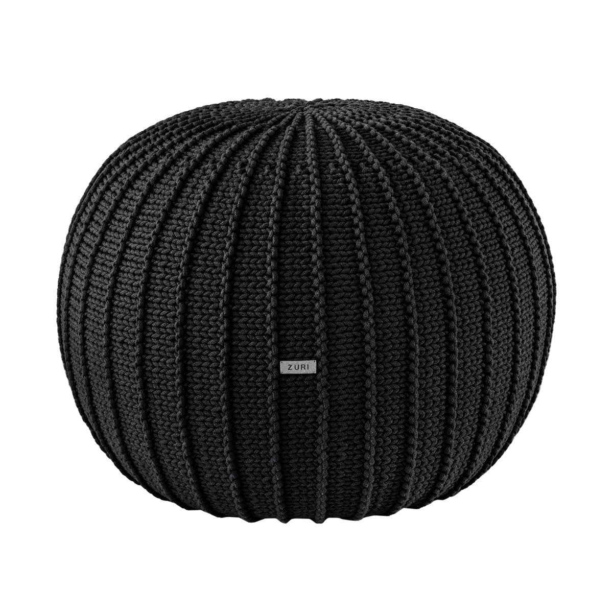 Knitted Pouffe, Medium | CHARCOAL