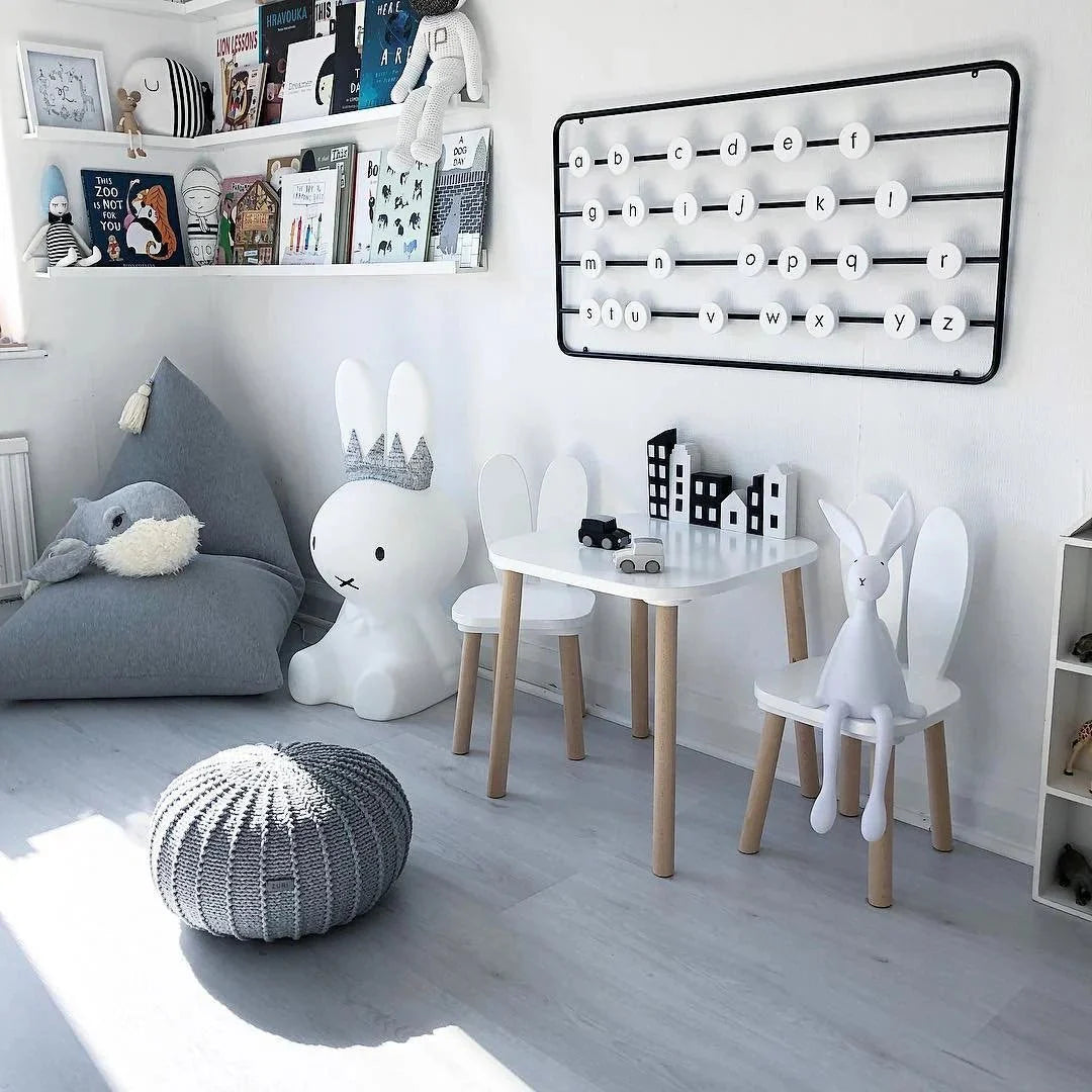 Knitted Pouffe, Medium | DARK GREY